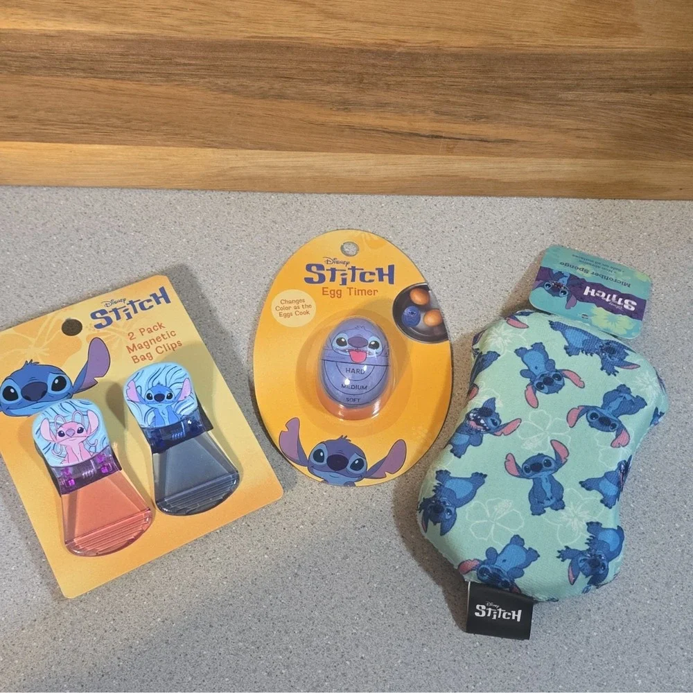 13 Piece Disney Stitch Kitchen Accessory Bundle, Spatula, Meal Prep, Sponge Etc